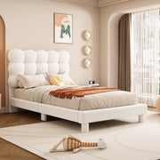 letto imbottito plush bianco 90 x 200 cm