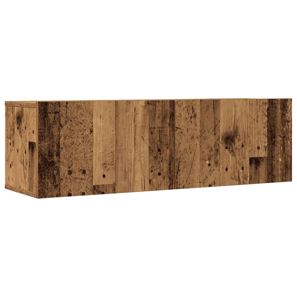 Set Mobile TV 5 pz Montato a Parete Legno Antico in Truciolato 3329201