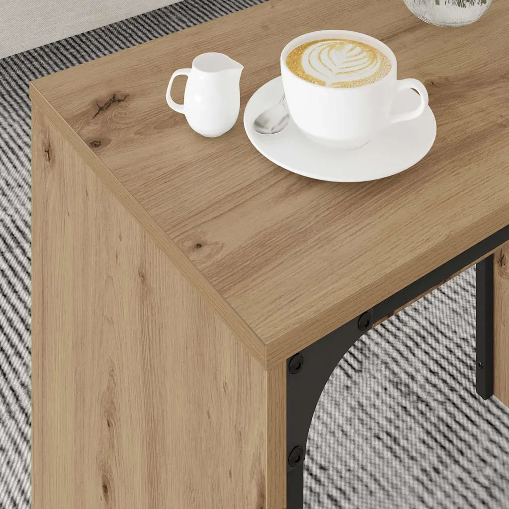 Tavolino da salotto 3 pcs Rovere artigianale Legno multistrato 883535