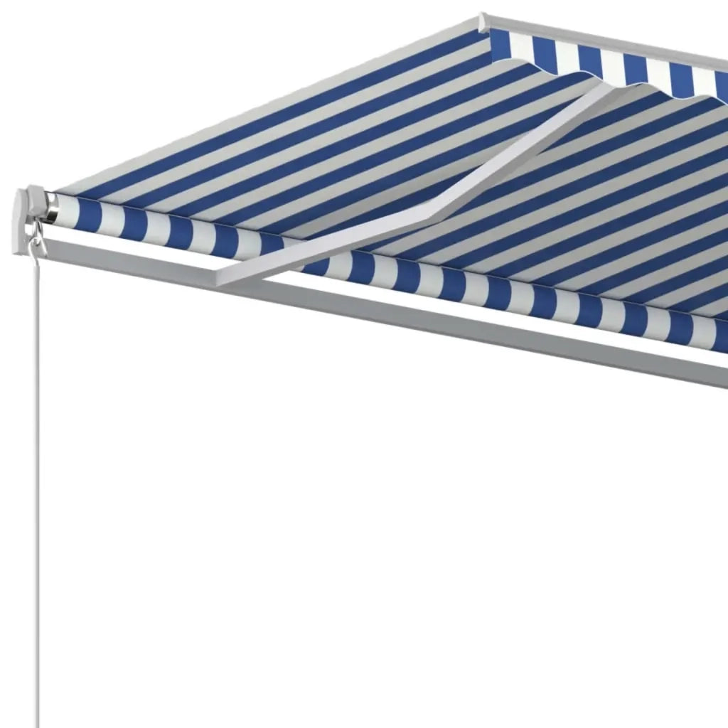 Tenda da Sole Retrattile Manuale 450x350 cm Blu Bianca 3068996