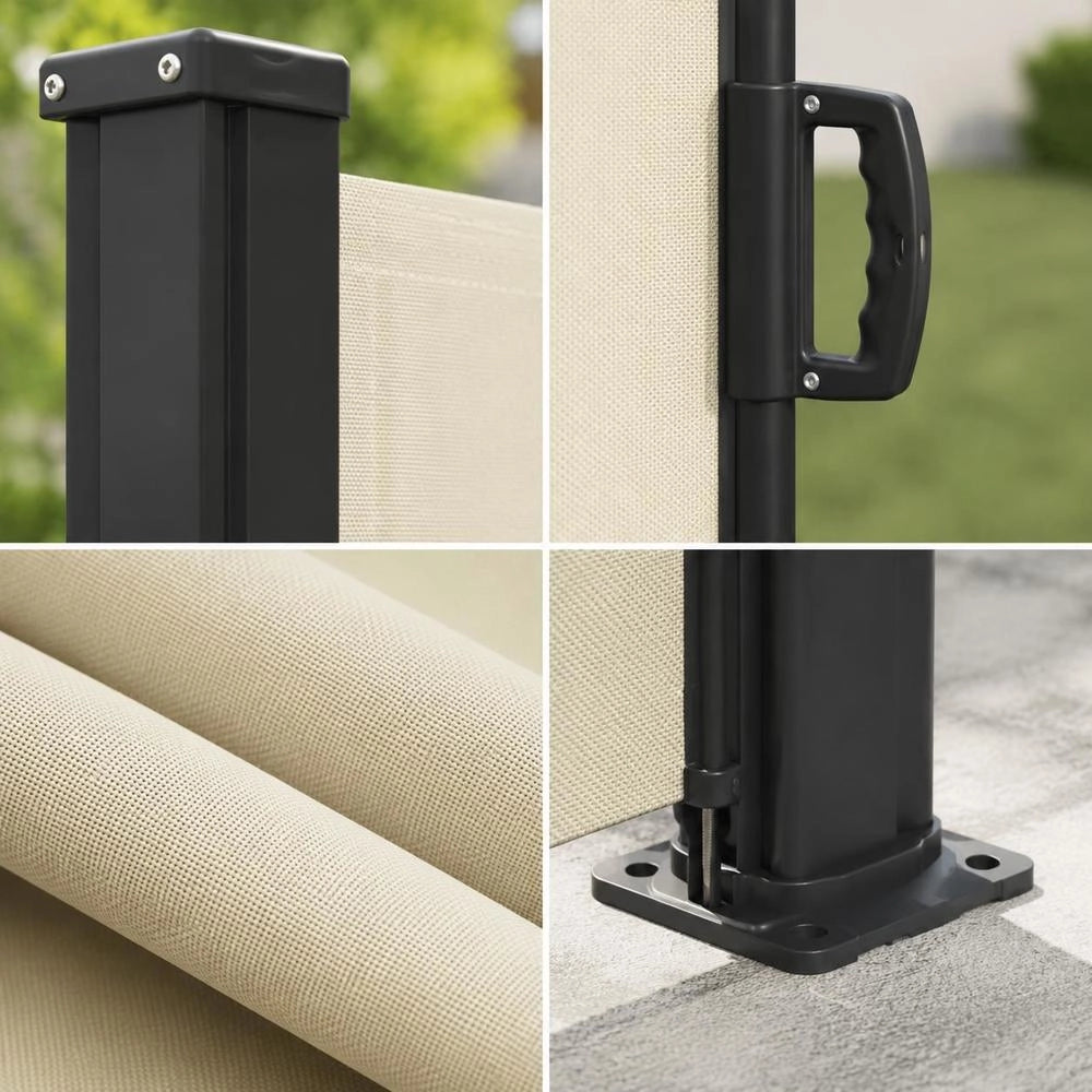 Extendable Side Awning, Cream, 160x500 Cm