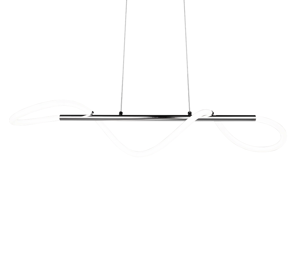 Lampada a sospensione LED, metallo, cromo, 105x150x34 cm, Argos