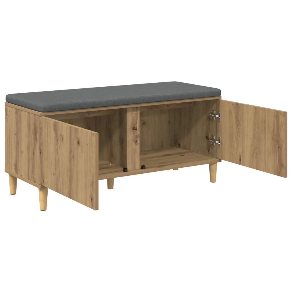 Panca per ingresso con porta-Sgabello-Panca da Corridoio Rovere artigianale 60 x 38 x 46 cm 323193