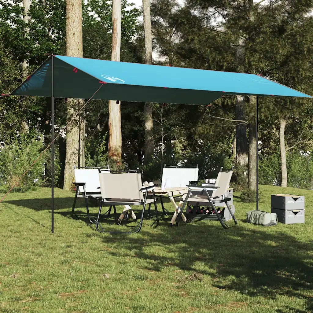 Telone da campeggio | Tenda da campo Blu 500x294 cm Impermeabile