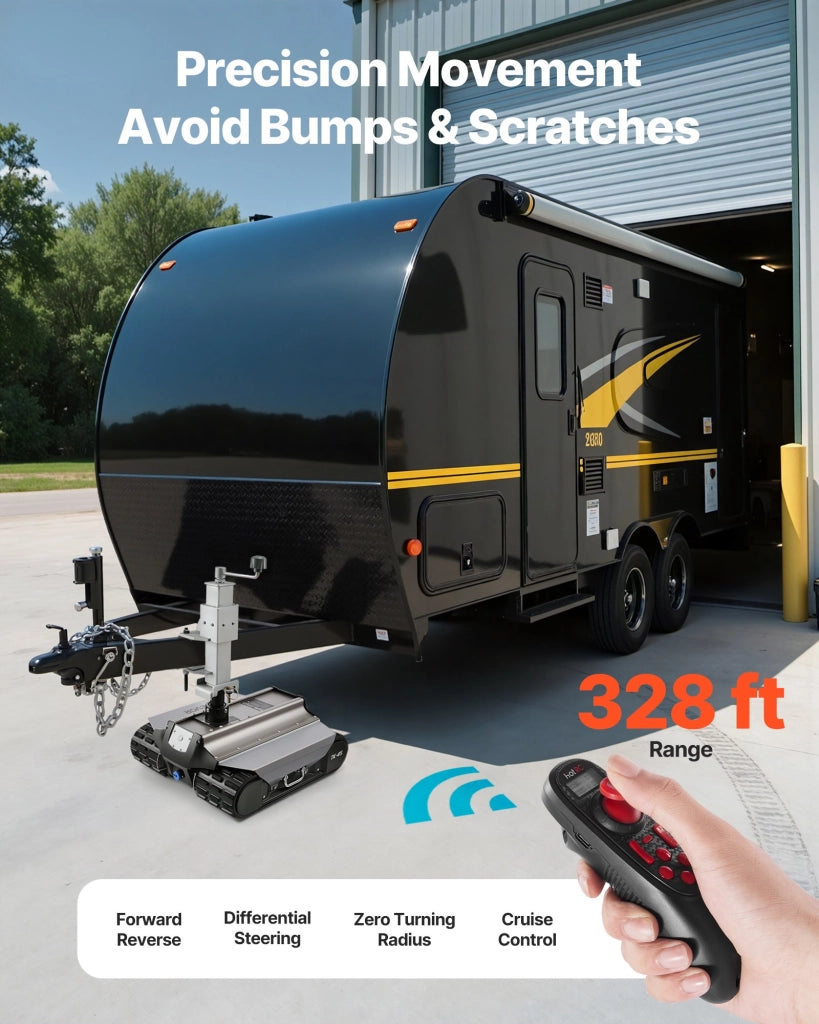 Carrello Elettrico per Rimorchi TK45 Movimentatore Motorizzato con Telecomando 100m Traino 4082 kg per Camper Roulotte Robusto