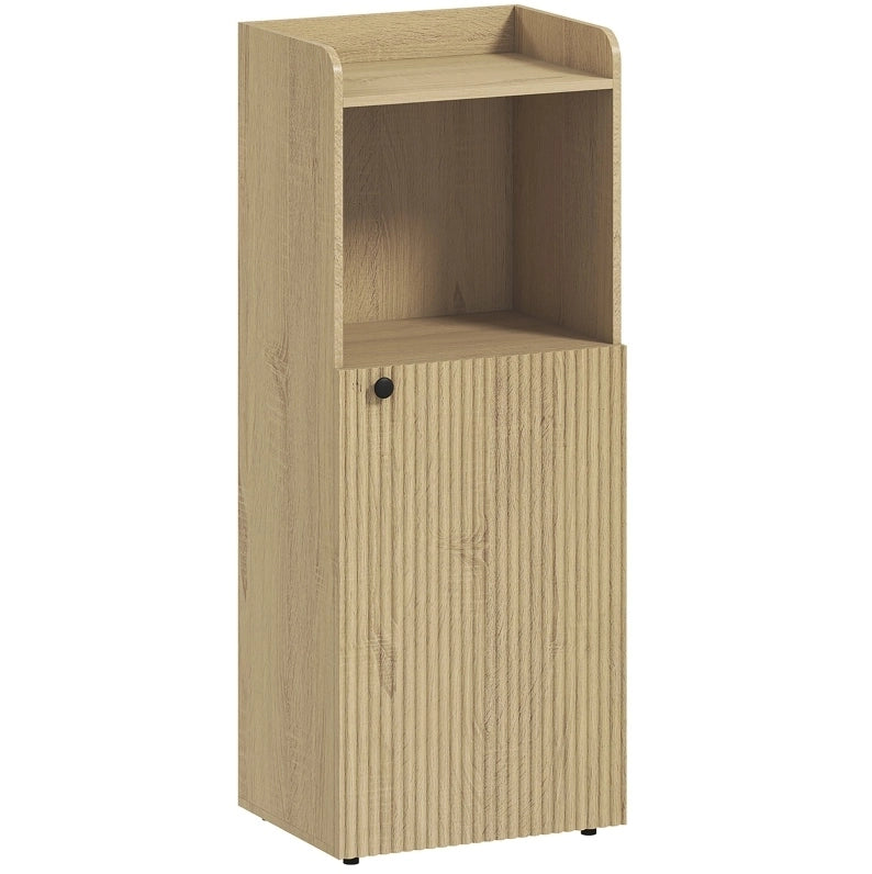 Armadio da bagno in rovere giallo con ripiani regolabili 40x31x104 cm
