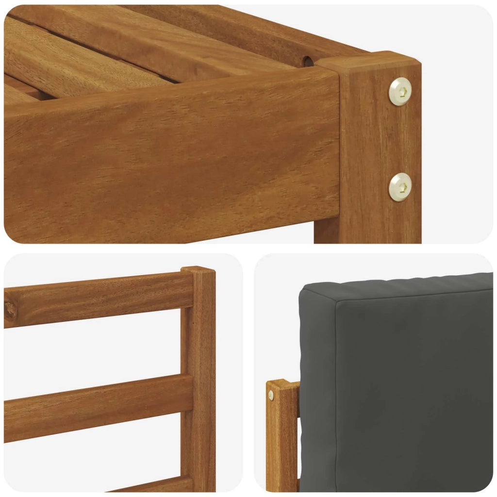 Set di divani da esterno con cuscino 8 pcs Naturale e Antracite 3366100