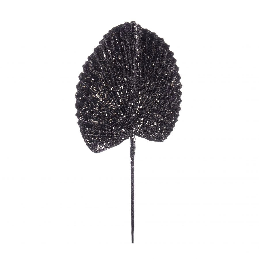 FOGLIA VENTAGLIO NERO H52CM