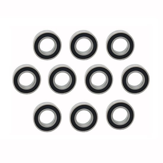 Lager a sfera profondo con copertura in gomma - Preapplicato - Argento - Lavi sferici in acciaio 6004RS 20x42x12mm - 10 pezzi - Adatto a diverse applicazioni