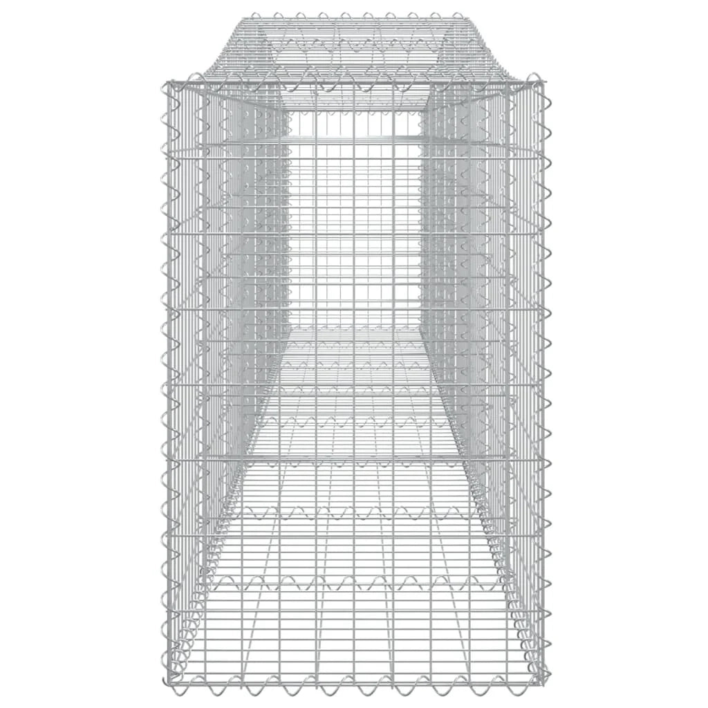 Set di 9 gabbioni ad arco per recinzione gabbia o muro di contenimento 400 x 50 x 80/100 cm ferro zincato argento 02_0041324