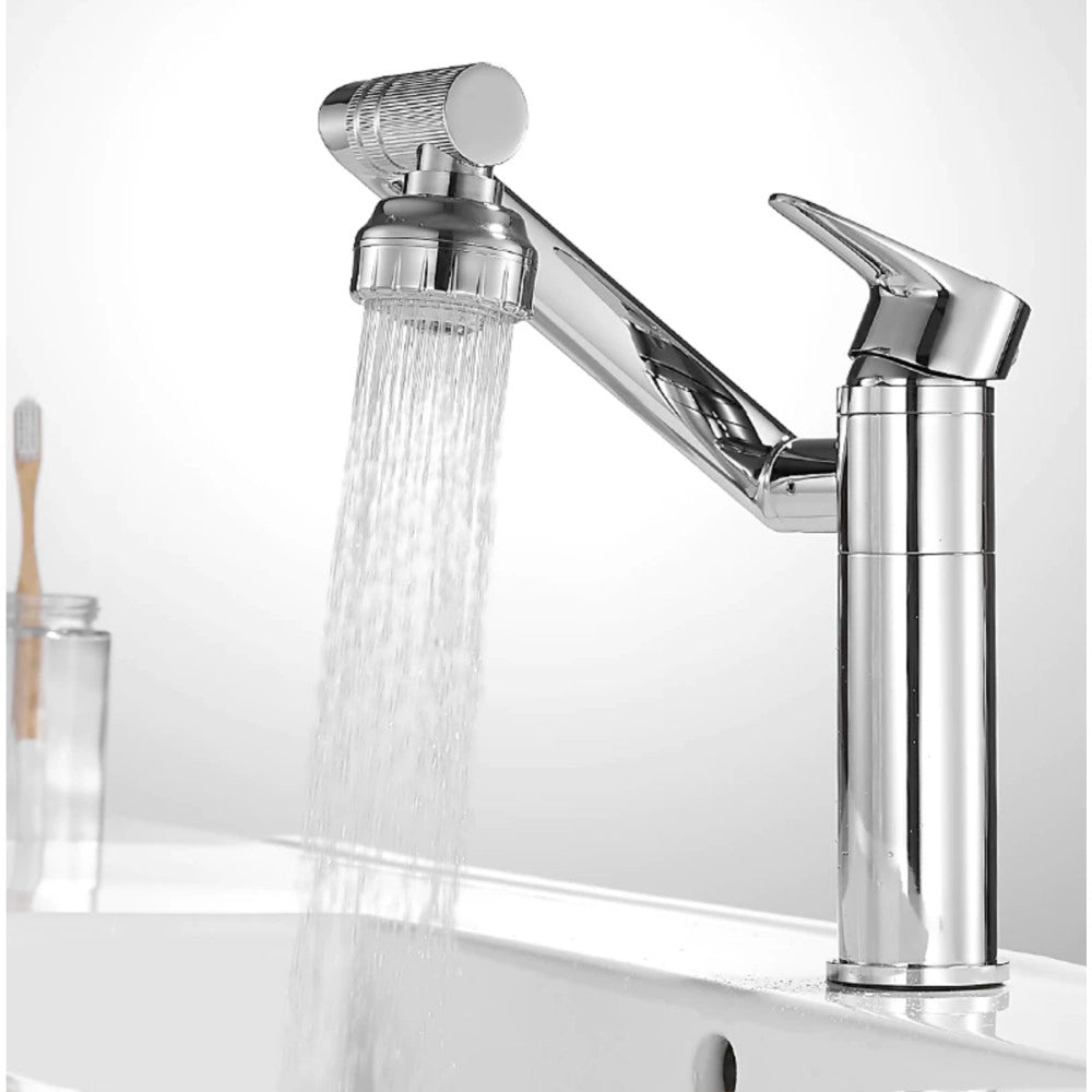 Trade Shop - Rubinetto Miscelatore Per Lavabo Lavandino Girevole 360° Con Doppio Areatore -