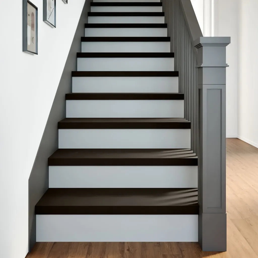 Gradini 2 pz | Tappetini per scale autoadesivi Marrone Scuro 80x30x2 cm Legno Massello Rovere