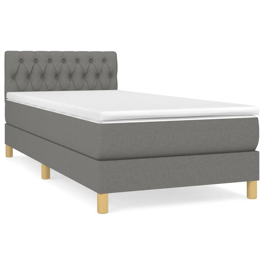 Giroletto a Molle con Materasso Grigio Scuro 80x200 cm Tessuto 3140810