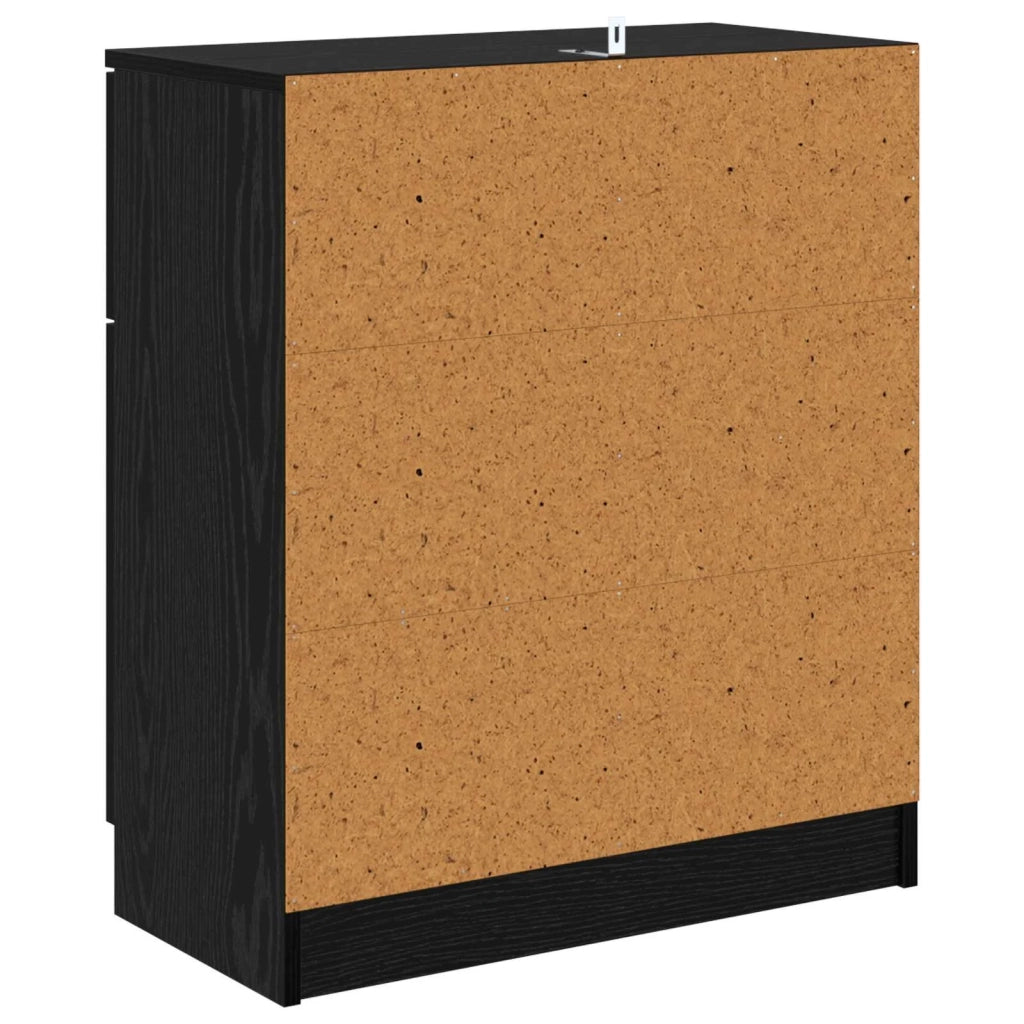 Credenza | Madia | Buffet da pranzo | Armadio da pranzo Rovere Nero 60 x 30 x 70 cm Legno multistrato