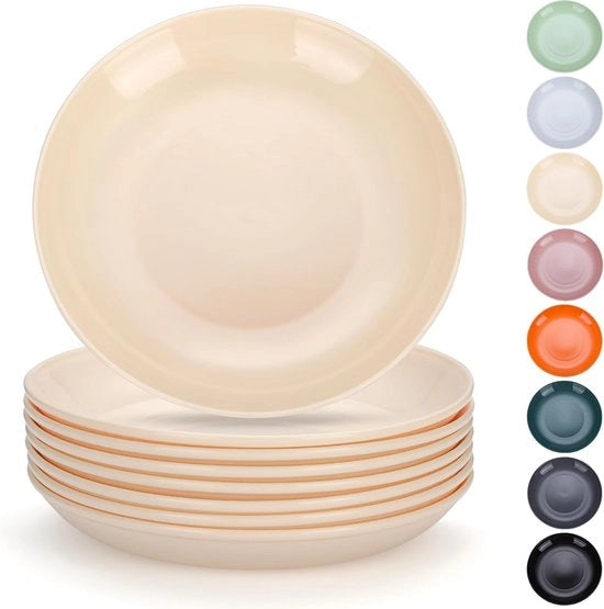 Set di 8 Piatti Reutilizzabili e Resistenti per Diverse Occasione