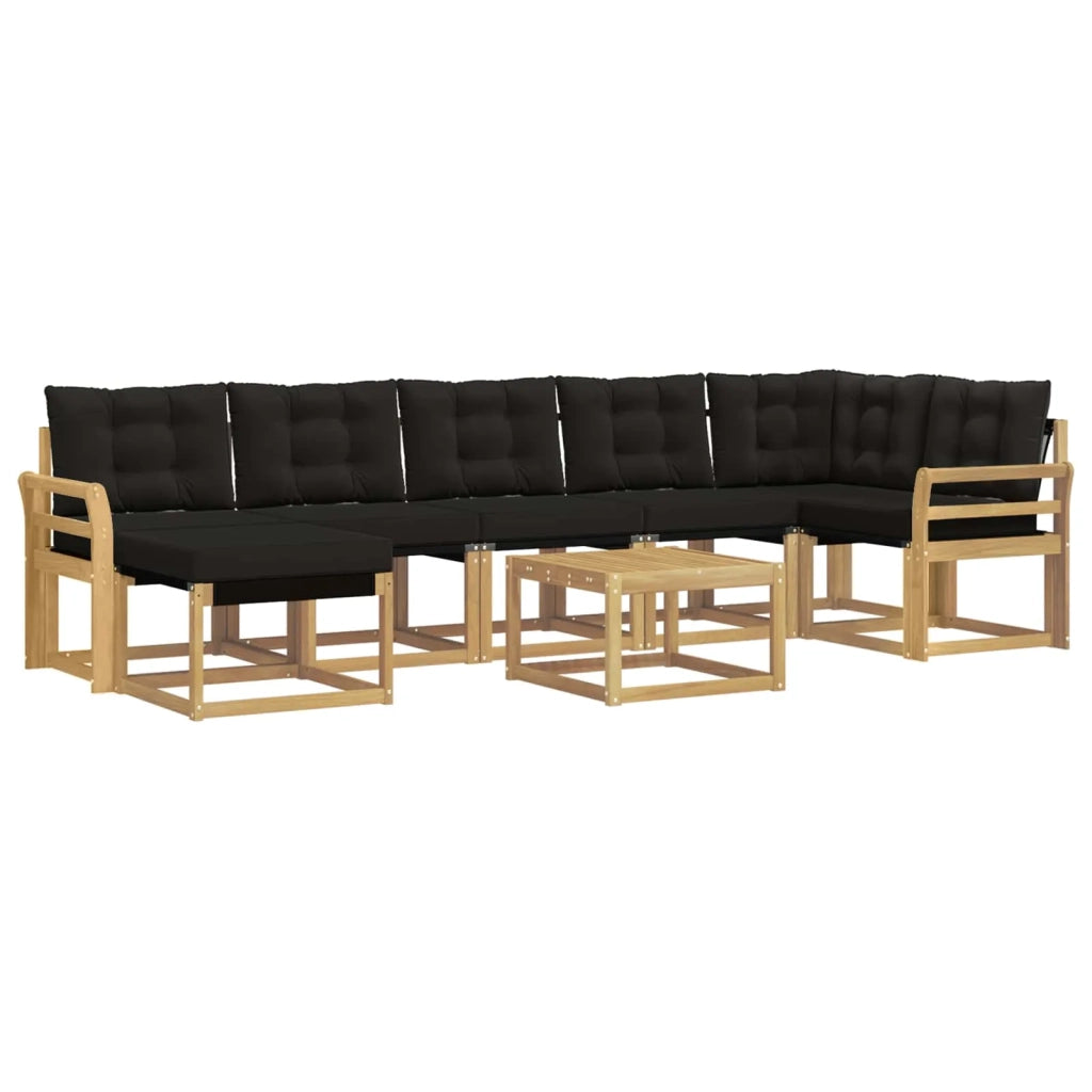 Set di divani da esterno con cuscino 8 pcs Bianco e Nero 3389718
