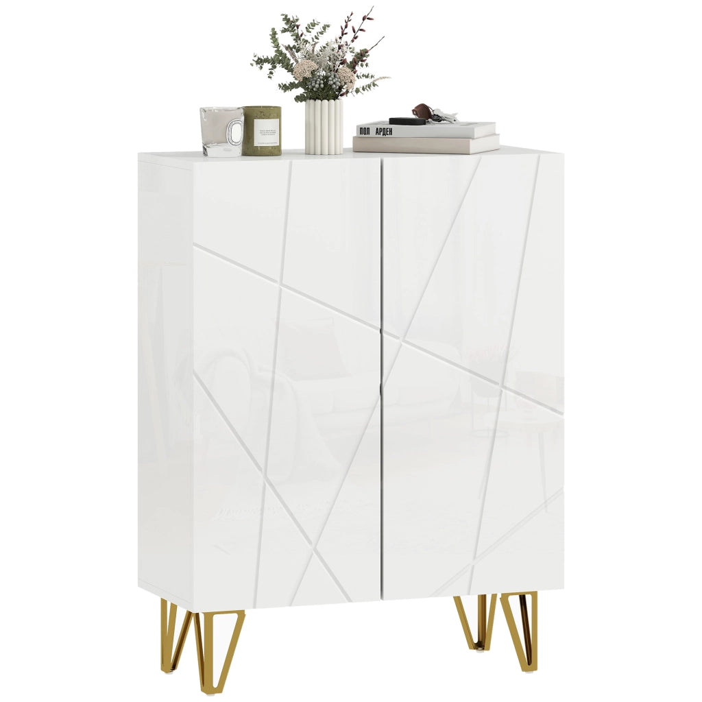 Armadio per scarpe con 2 ante ¨C zephmum ¨C Bianco 72x31.5x95 cm