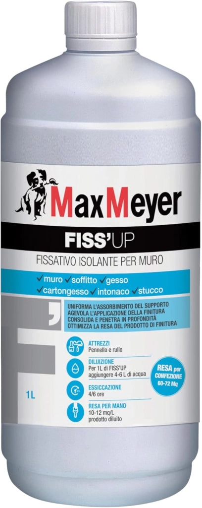 Fondo Fissativo Trasparente All'acqua per Interni FISS'UP, 1L