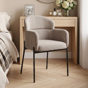 Poltrona con braccioli ergonomica in poliestere marrone chiaro