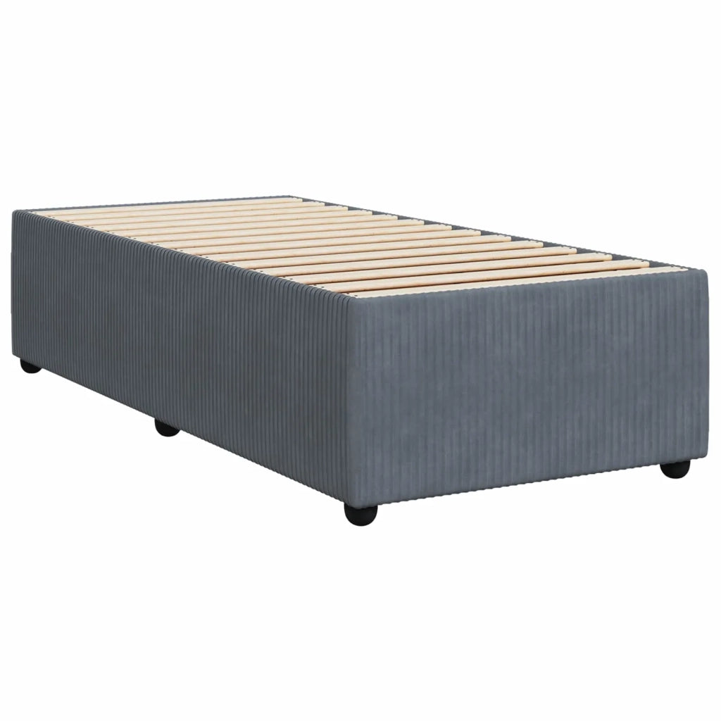Letto Box Spring LED con Materasso Grigio Scuro 100 x 200 cm 3456012