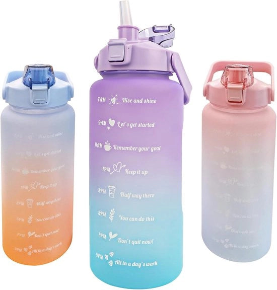 Bicchiere da 2 litri - BPA libero - bicchiere sportivo - blu e viola