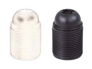 PORTALAMPADA E27 TERMOPLASTICO FILETTATO- - colore bianco - 10 pezzi