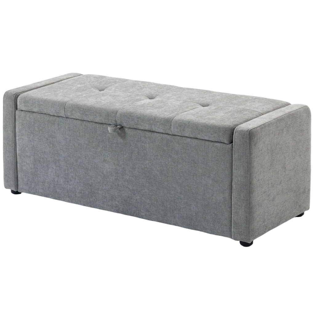 Pouf Contenitore 142L ¨C Xylo ¨C Tessuto Lino Grigio Chiaro 200kg