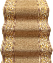 Passatoia Scala Bordata 67x1000 cm Ingresso Corridoio Tappeto Cucina Gradini Stile Barocco Beige