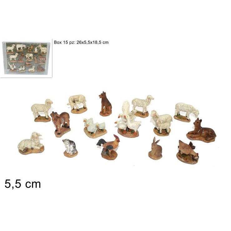 Animali presepe piccoli 15 pz in box