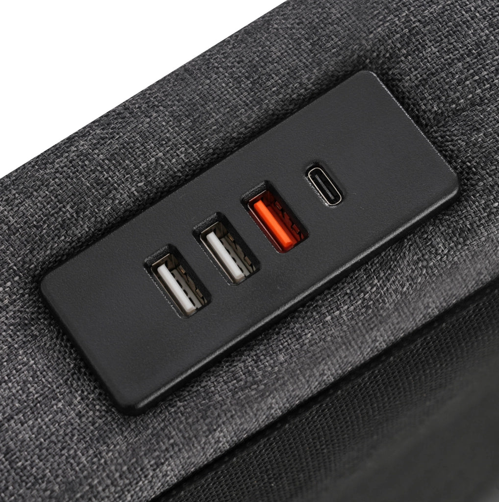 Letto imbottito con ricarica USB, LED e 4 cassetti