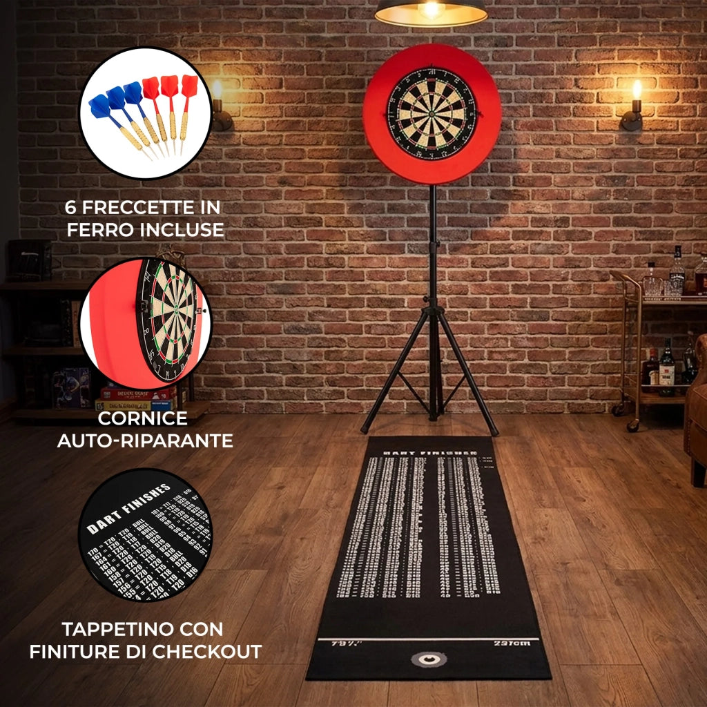 Set Bersaglio Freccette con Supporto Treppiede e Surround Bristle per Casa