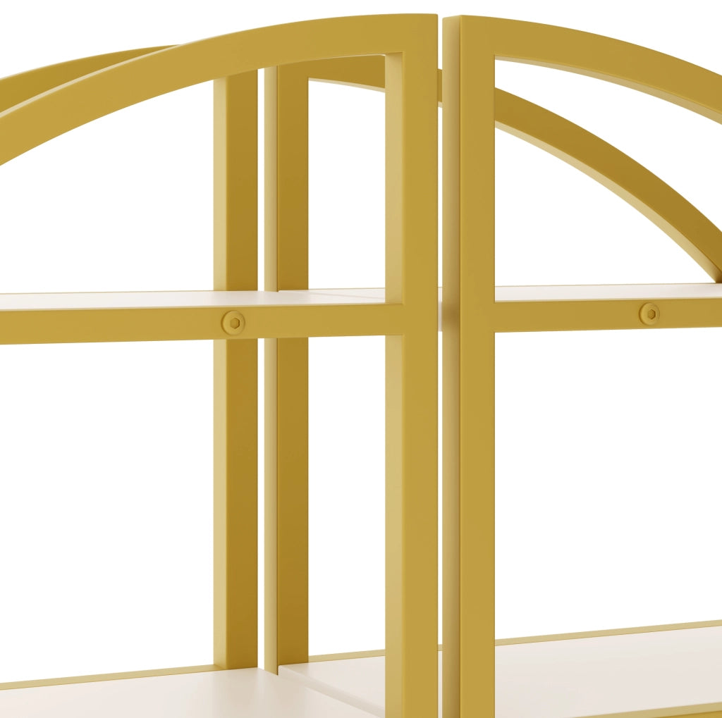 Libreria ad arco modulare in MDF e acciaio con 4 ripiani