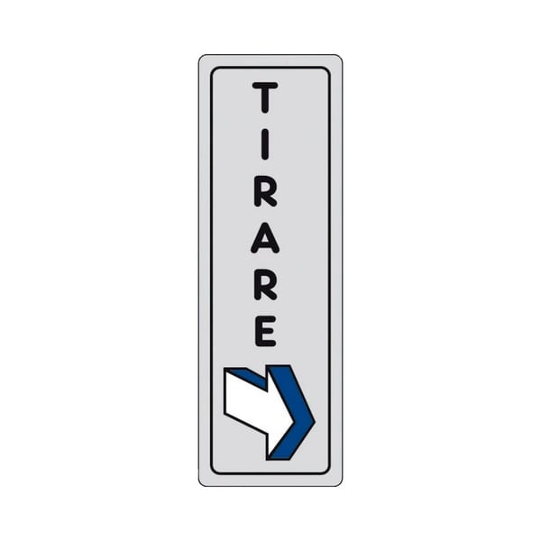 ETICHETTA 'TIRARE' CON FRECCIA 15x5 cm - 10 pezzi