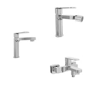 Set miscelatori lavabo 16cm bidet miscelatore esterno vasca cromato | Margot