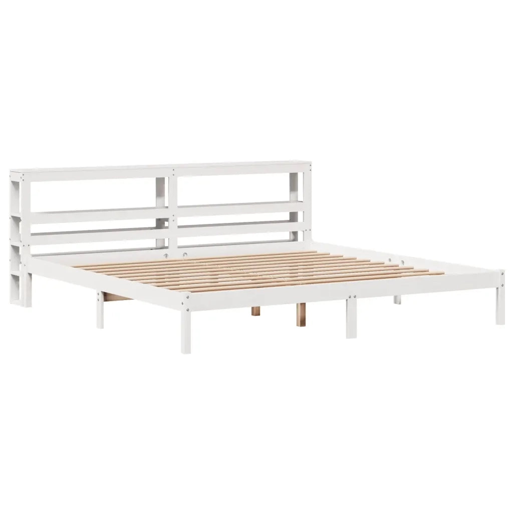 Letto senza Materasso-Struttura Letto Bianco 180x200 cm Legno Massello di Pino 816289