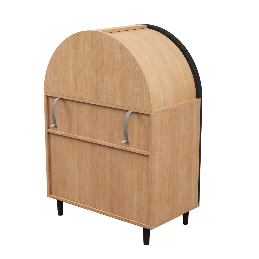 Scarpiera con 2 ante in rattan e 3 ripiani, 2 regolabili, cerniere ammortizzate, per ingresso, 70 × 40 × 100 cm