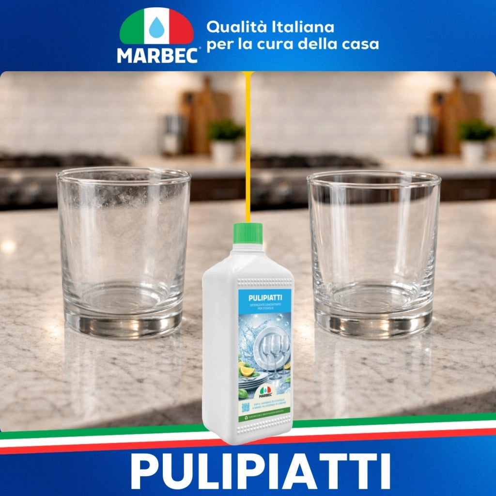 Detergente Piatti Concentrato, Sgrassa a Freddo, Risciacquo Rapido, Profumo Limone Marbec PULIPIATTI - 5LT