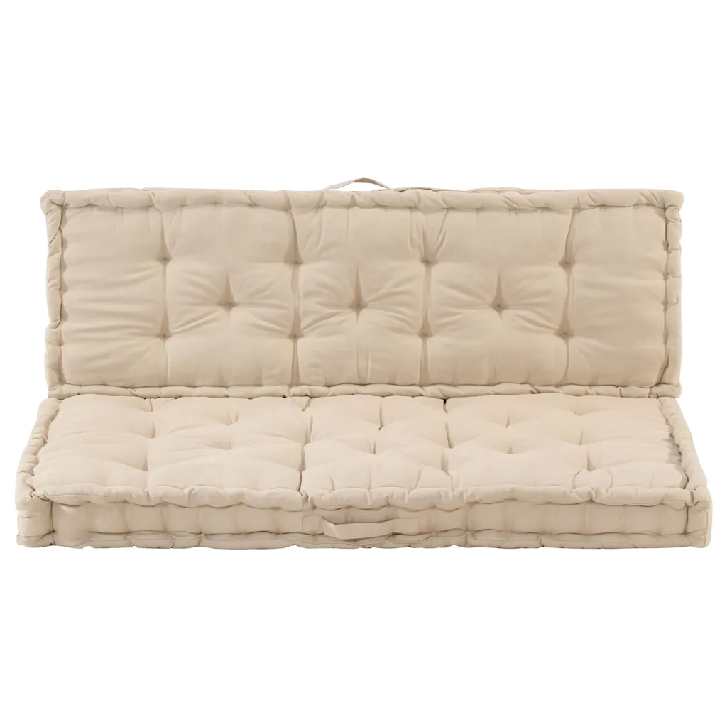 Cuscini per Pallet e Pavimento 2 pz in Cotone Beige 3053637