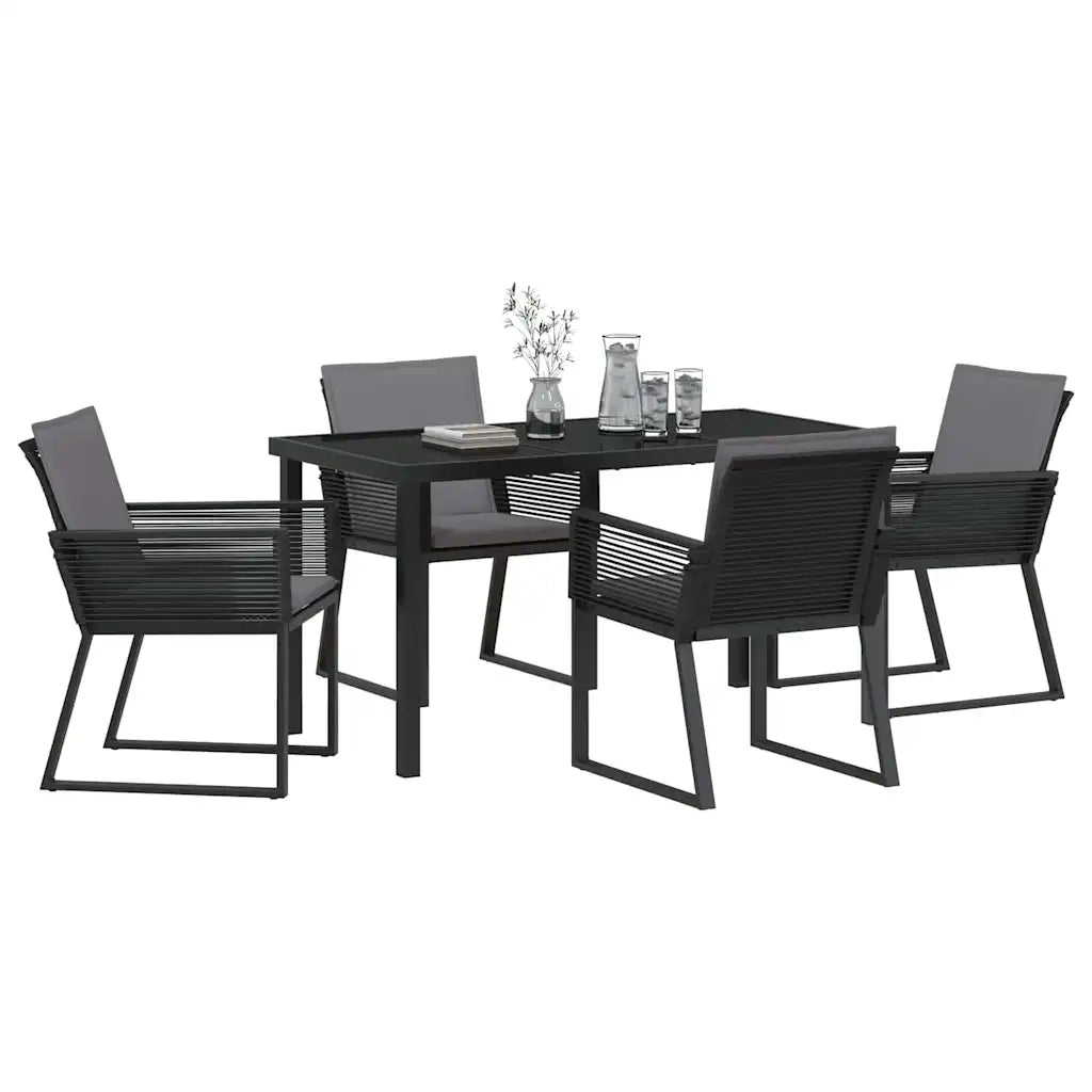 Set da Pranzo per Giardino 5 pz Nero 3379319