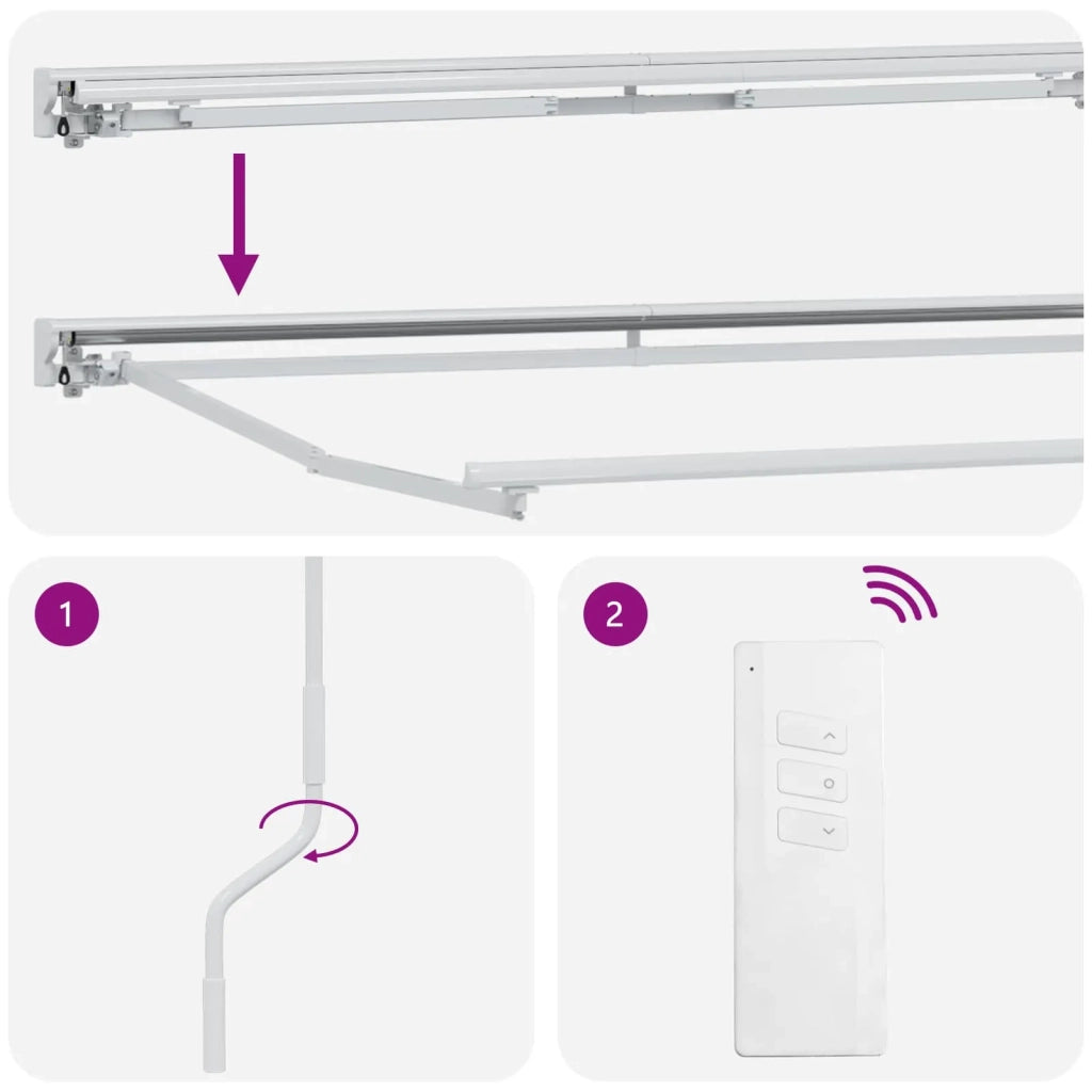 Tettuccio Elettrico Retrattile Grigio chiaro e bianco 3 x 2,5 m 3421784