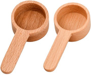 Due cucchiai per caffè in legno, cucchiaio per caffè, portione, in legno, cucchiaio per caffè, misuratore di caffè, becco, per farina/tè foglie/caffè semi/succherie/specie, 1 cucchiaio, 20 ml/8 g (becco)