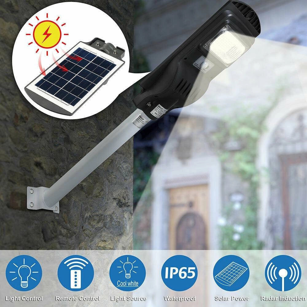 Trade Shop - Lampione Stradale Faro Led 30w Solare Luce Esterno Sensore Movimento Telecomando -