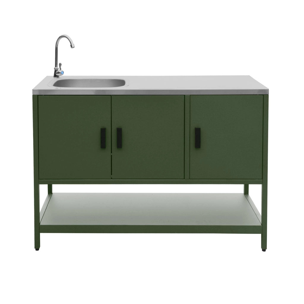 Modulo cucina da esterno in acciaio inossidabile, 3 moduli, verde