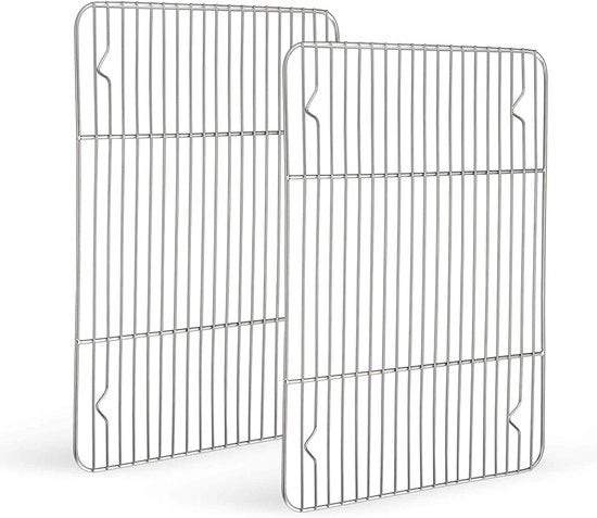 Griglia per forno 2 in 1 - Materiale rottura staccio - Resistente all'acqua di cottura - Griglia per grill - Dimensioni 38,5 x 28 x 2 cm - Salute e durata - Piatto di cottura