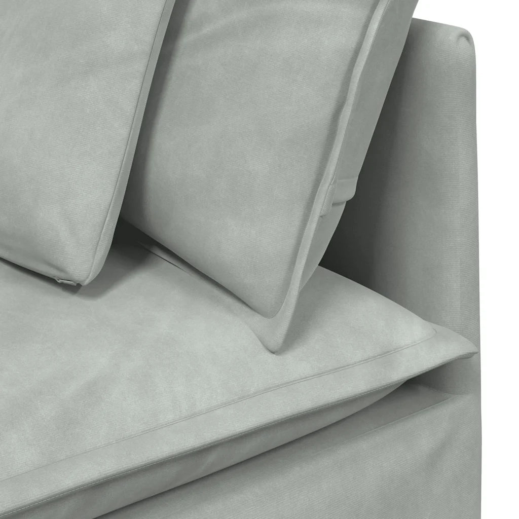 Divano da Giardino-Modulo Angolare Divano Modulare con Cuscini Grigio Chiaro 100cm