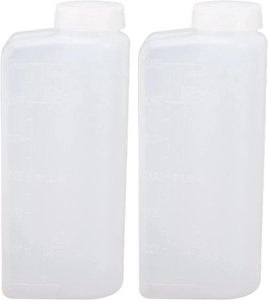 Contenitore di carburante 2-telaio Benzina - Contenitore di carburante - Materiale plastico - Tronchi a catena in acciaio - Bocca larga - Attrezzatura per giardinaggio adatto - Rosso 600ml