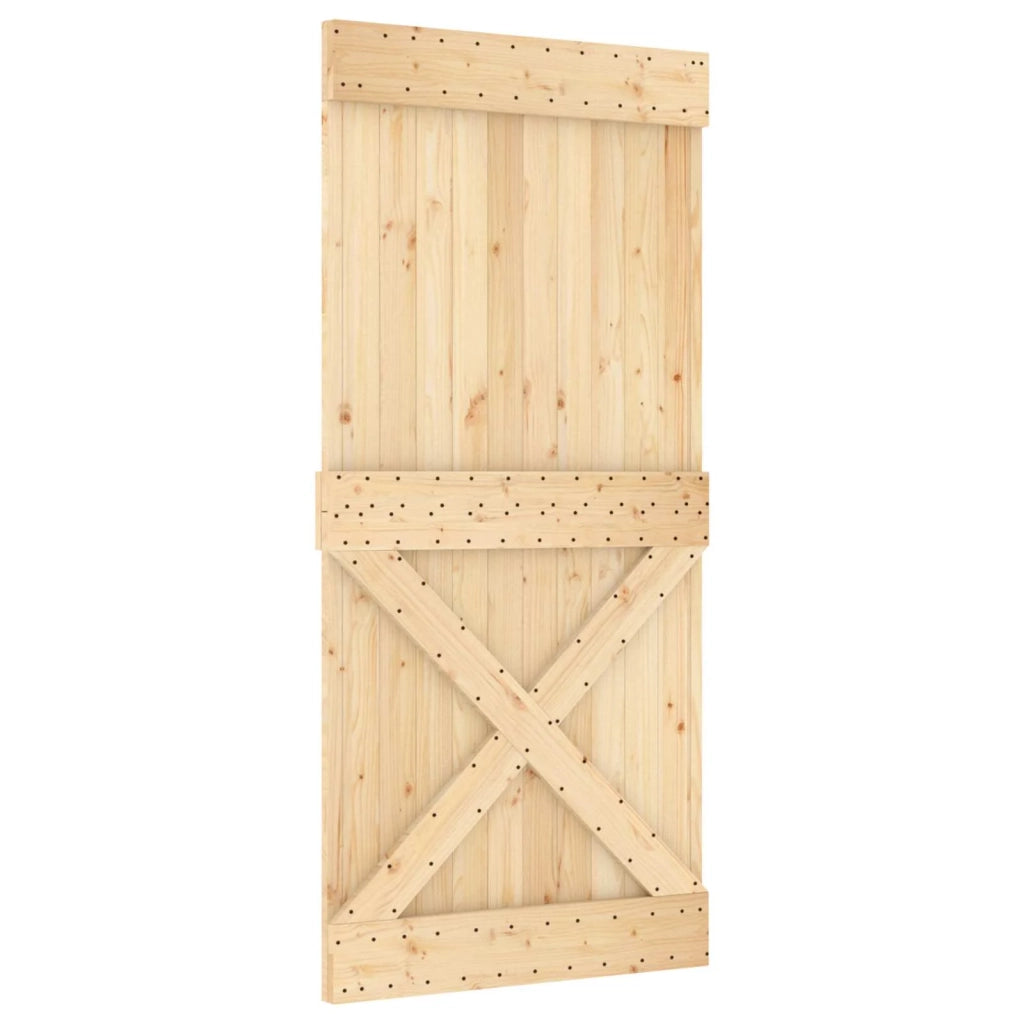 Porta scorrevole NARVIK Naturale e Nero 95 x 210 cm (213,5 cm) 3445393