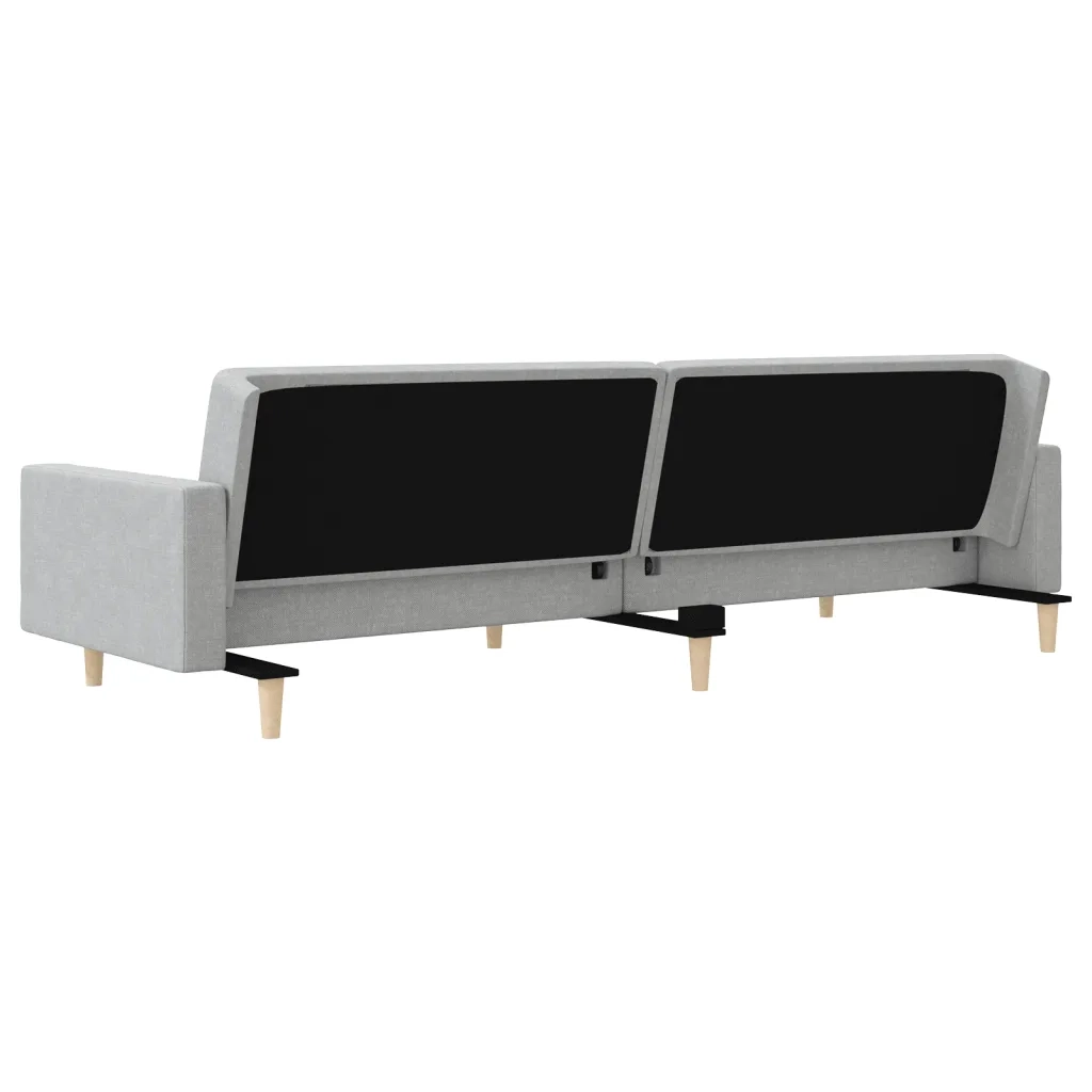 Divano letto | Sof¨¤ letto | Letto singolo a 2 Posti con 2 Cuscini Grigio Chiaro in Tessuto