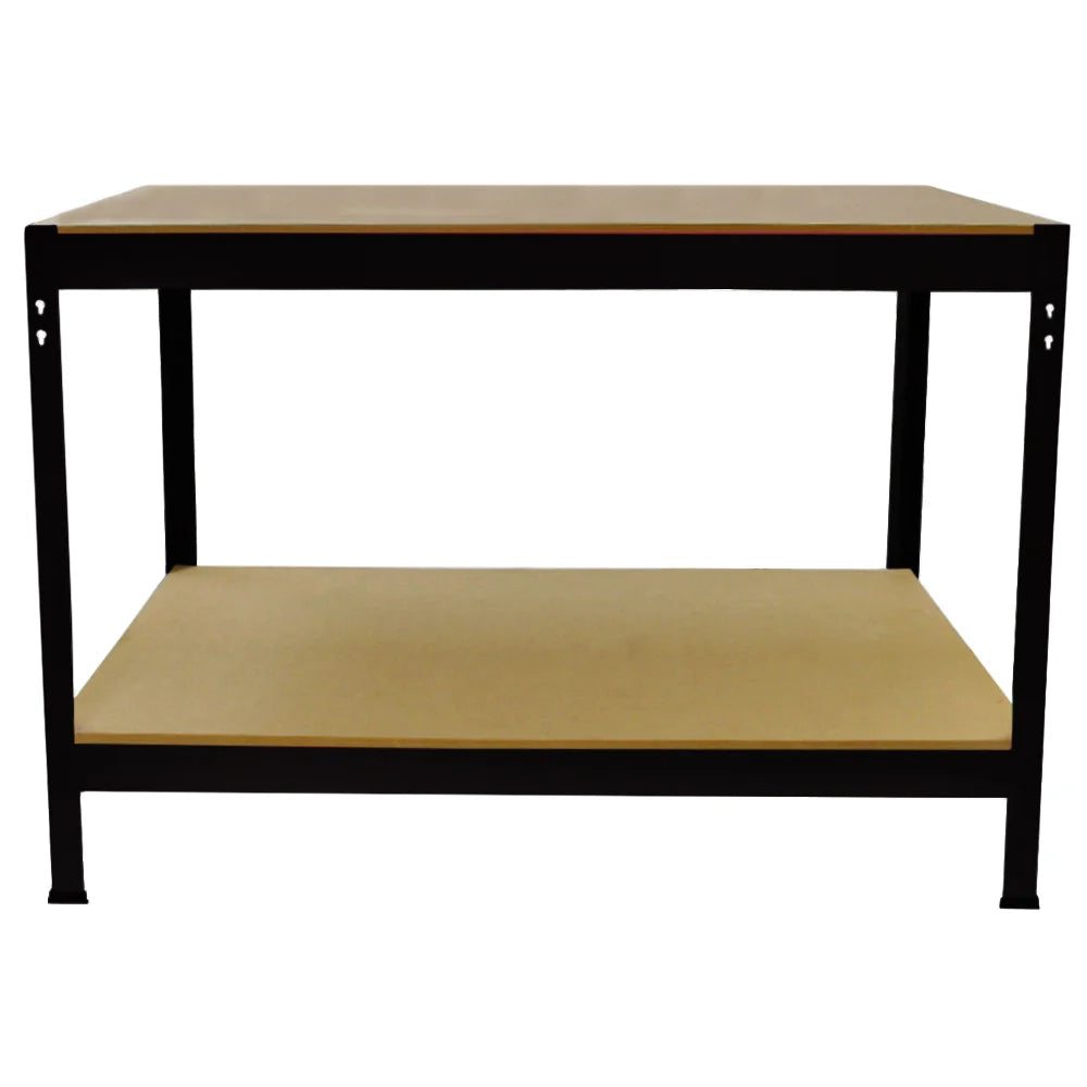 Tavolo da Lavoro Nero Q-Rax Senza Bulloni in Acciaio e MDF 90x120x60cm
