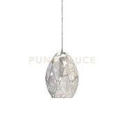 MORIS-C Sospensione 1 luce vetro cristallo  particolare cromo senza base. Attacco E27
